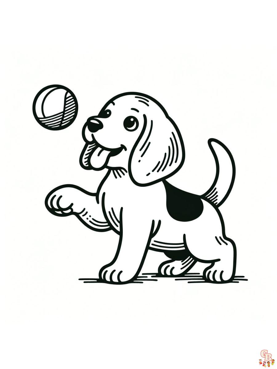 cute beagle coloring page