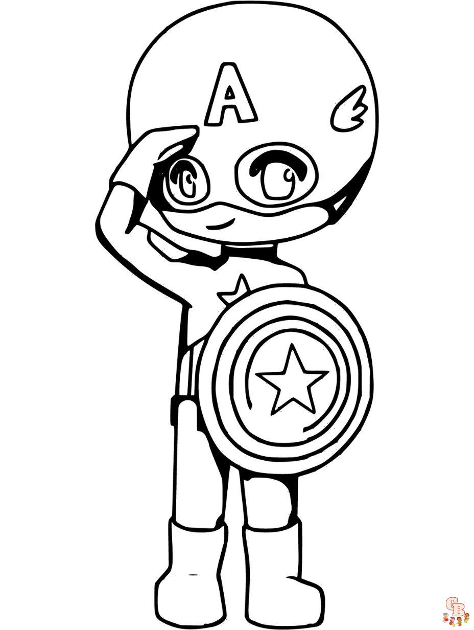 cute captain america coloring pages printable