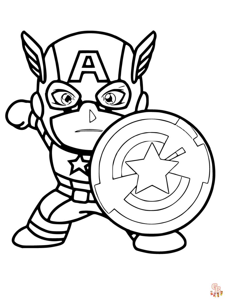 cute captain america coloring pages