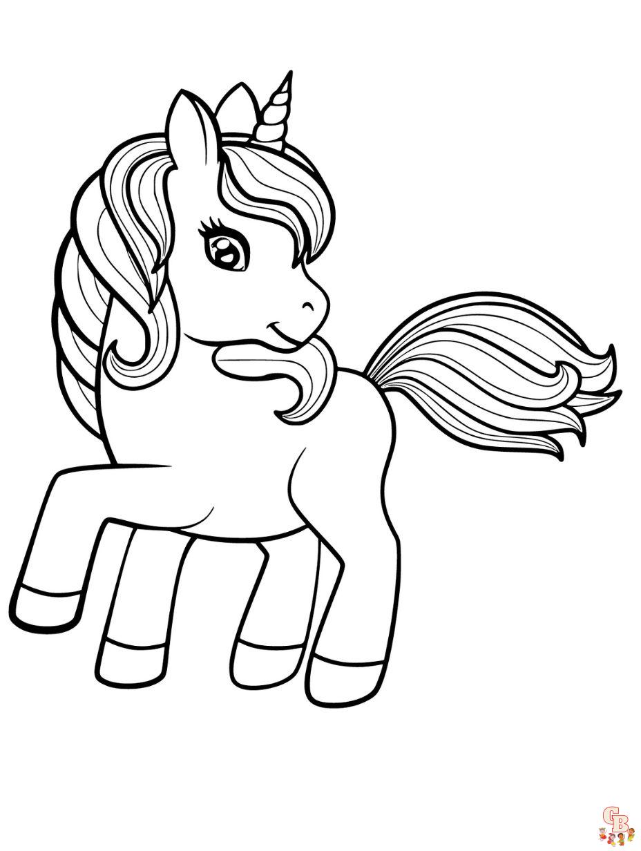 cute cartoon unicorn coloring pages