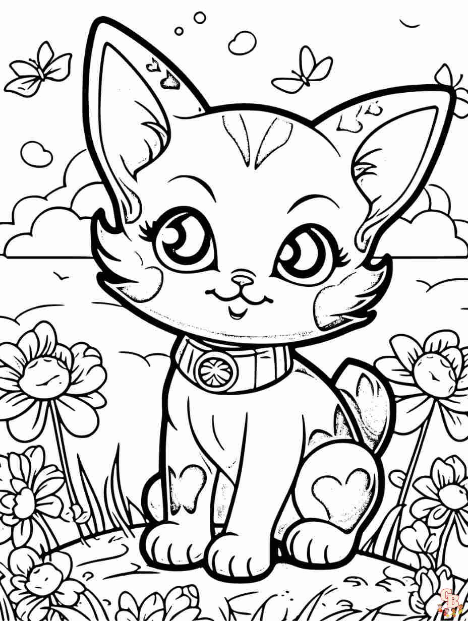 cute cat coloring page