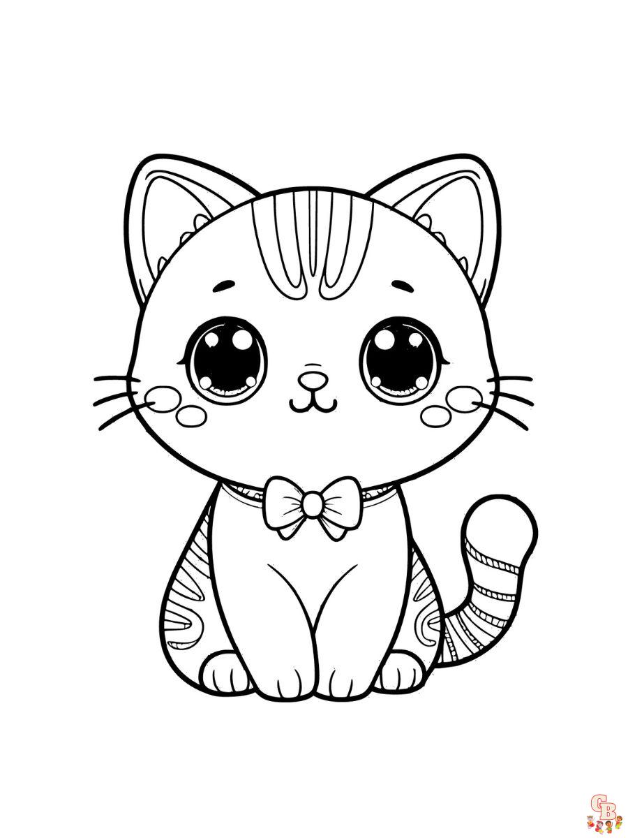 cute cat coloring page