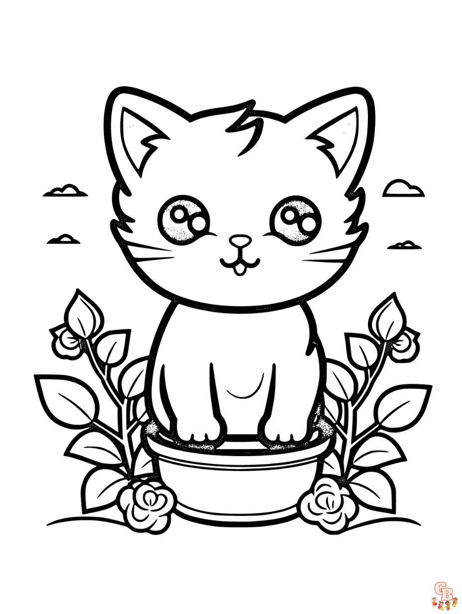 cute cat coloring pages printable