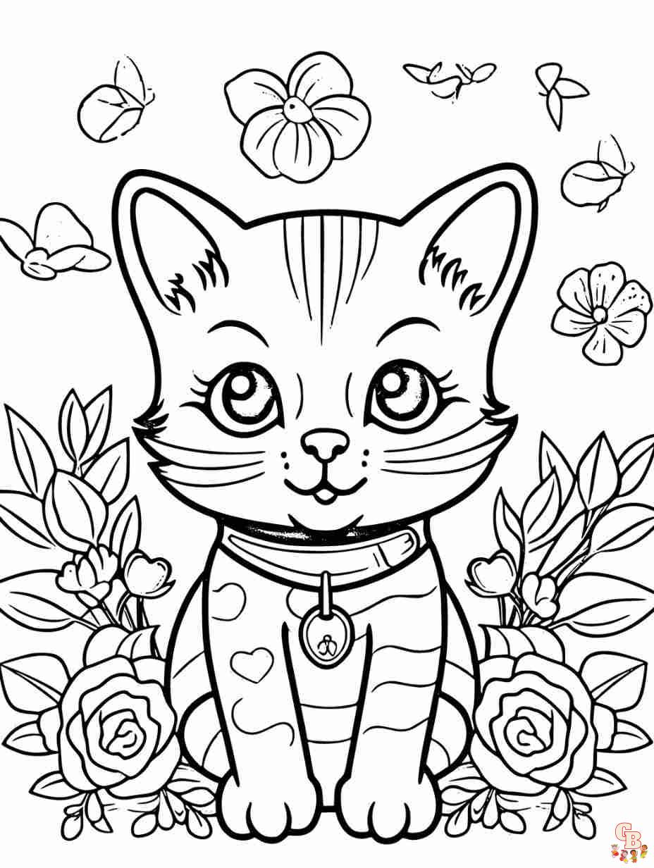 cute cats coloring page