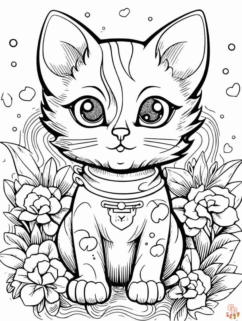 cute cats coloring pages