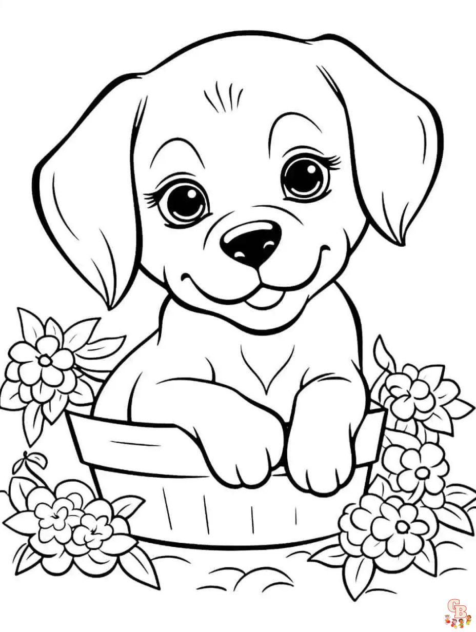 cute dog printable coloring pages