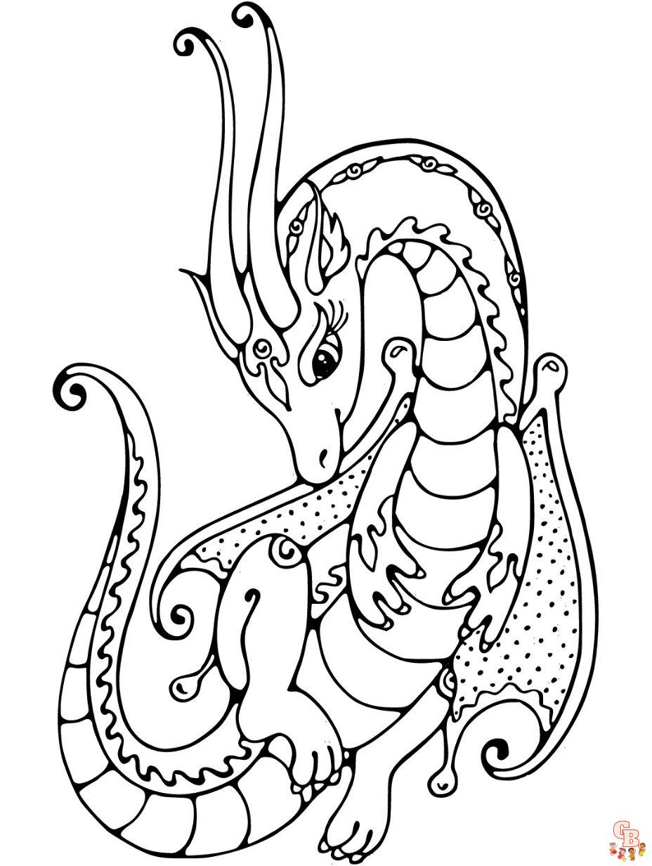 cute dragon coloring page