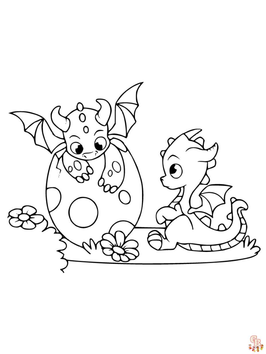 cute easy dragon coloring pages