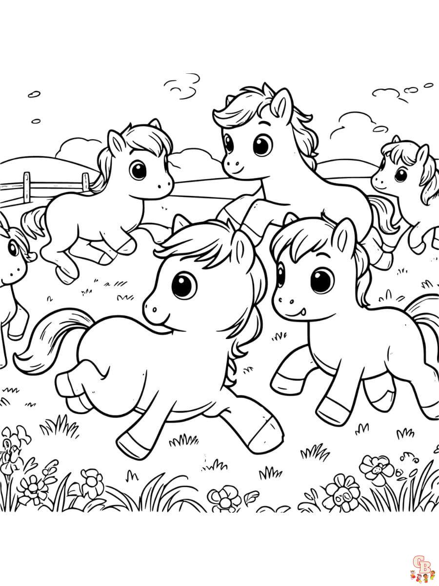 cute easy horse coloring pages