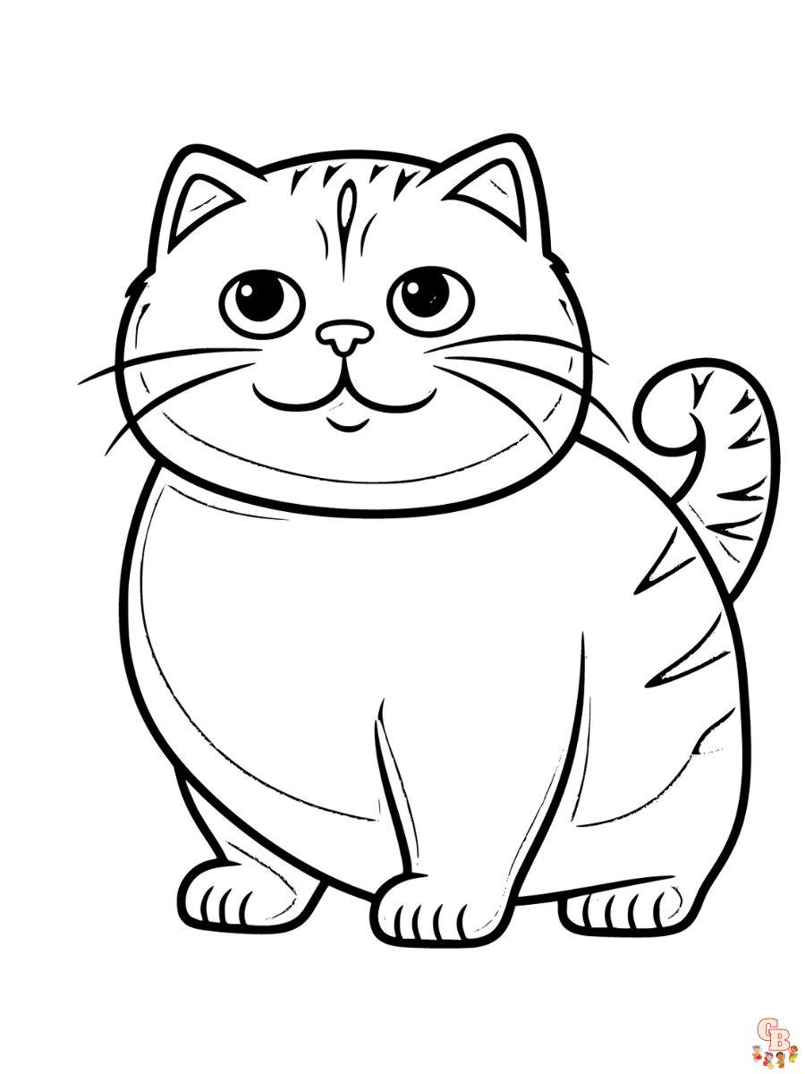 cute fat cat coloring pages