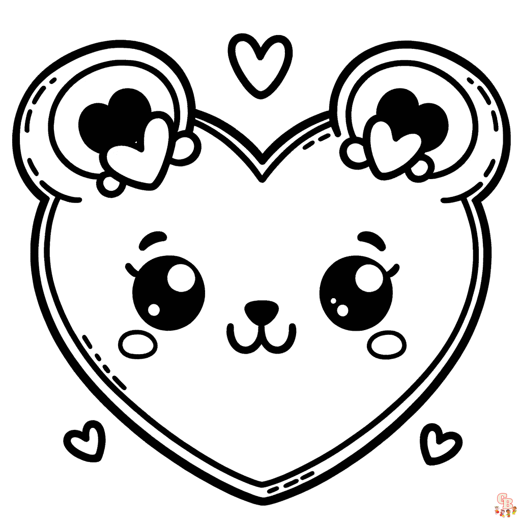 cute heart coloring pages printable