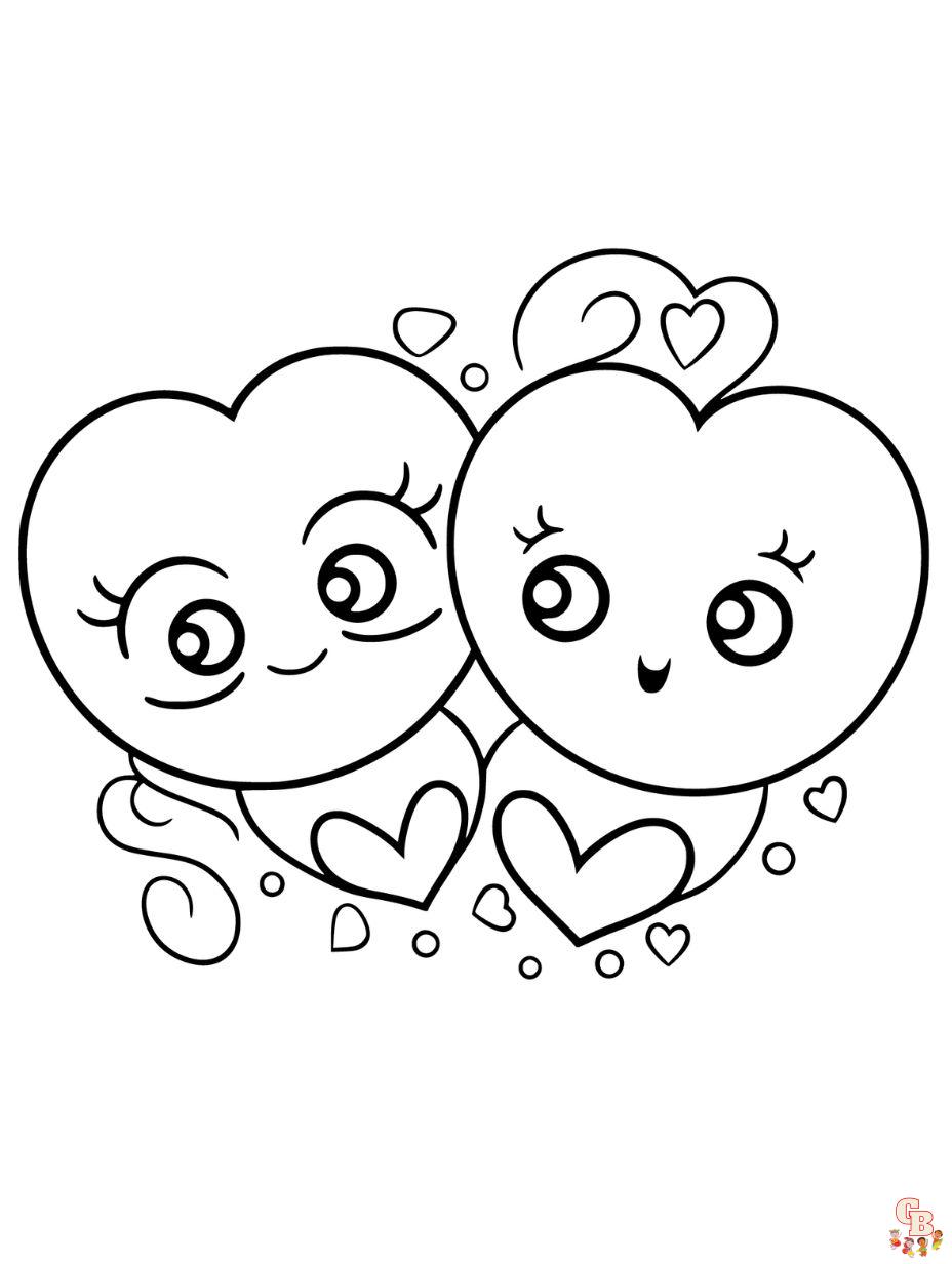 cute hearts coloring pages