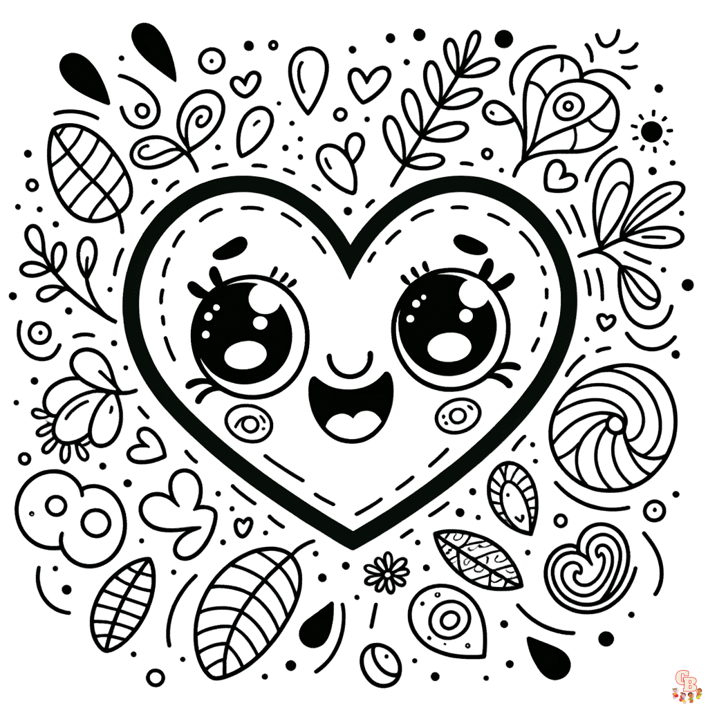 cute hearts coloring sheets