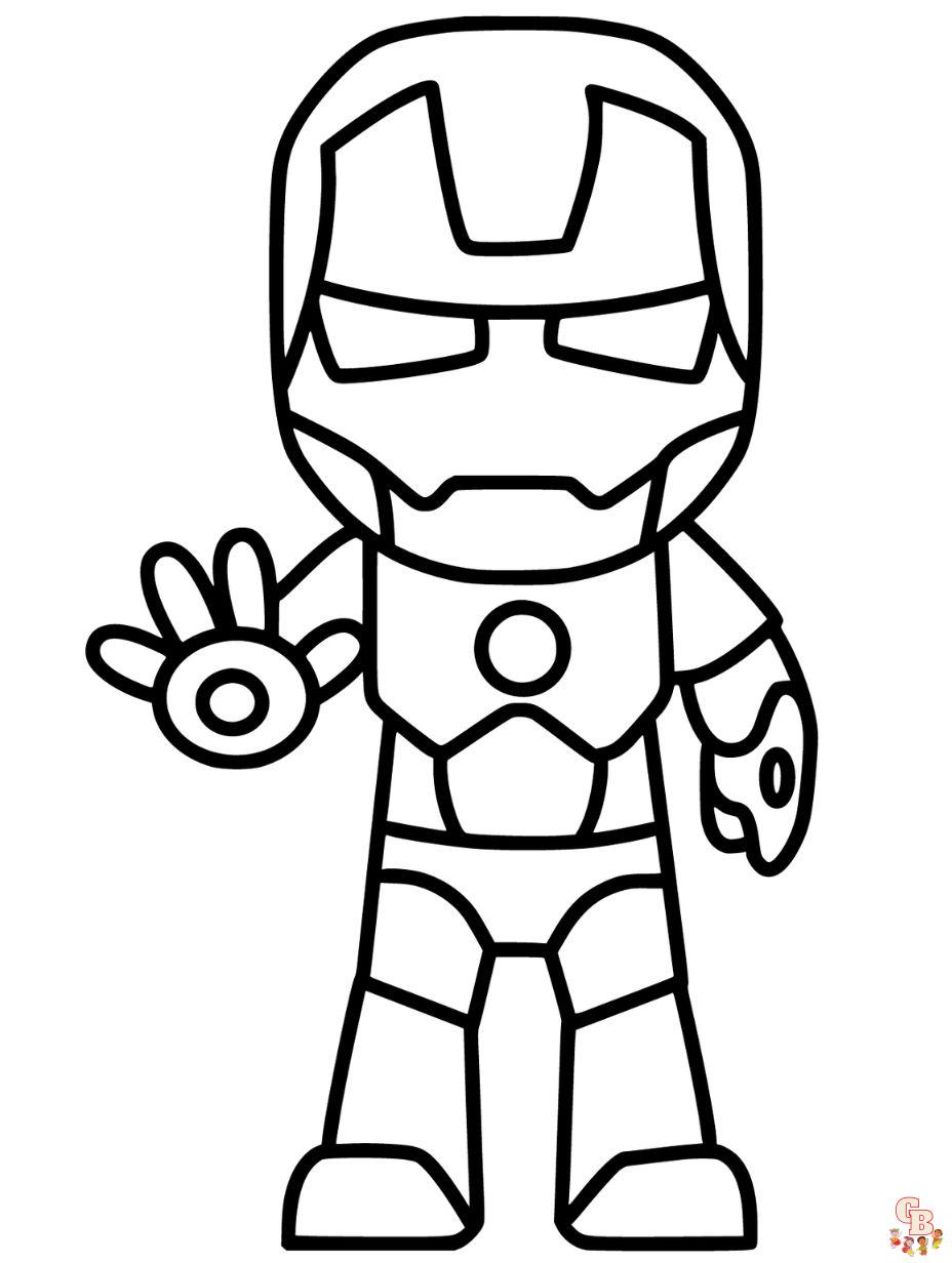 cute iron man coloring pages free