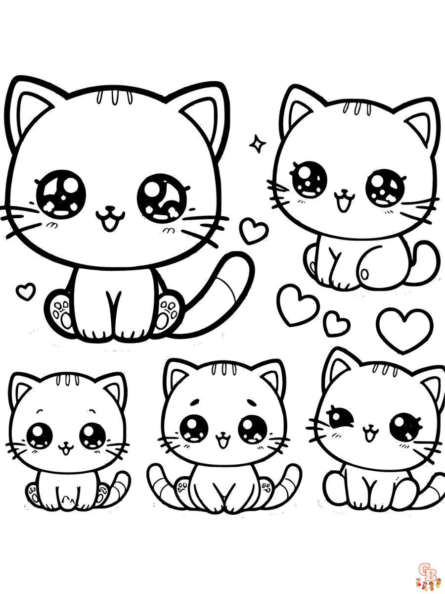 cute kawaii cat coloring pages