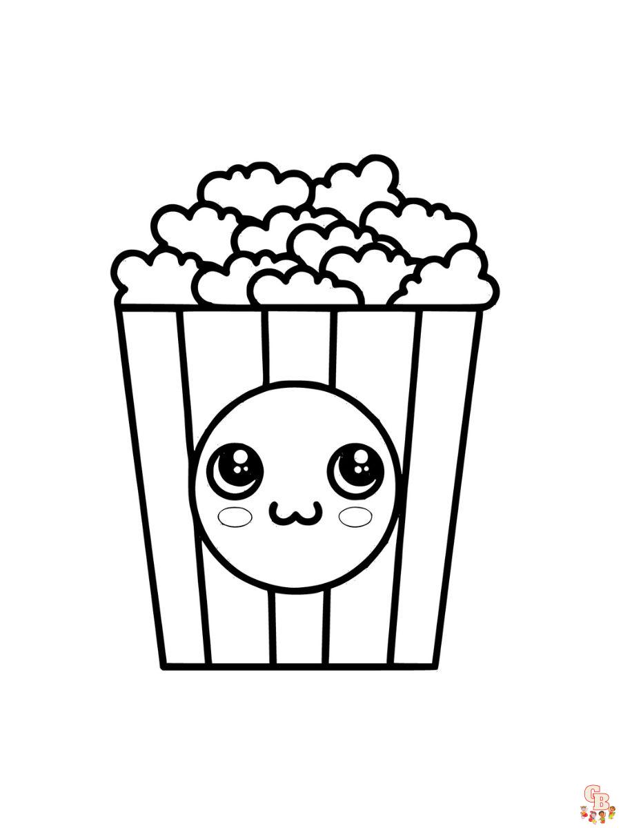 cute popcorn coloring pages