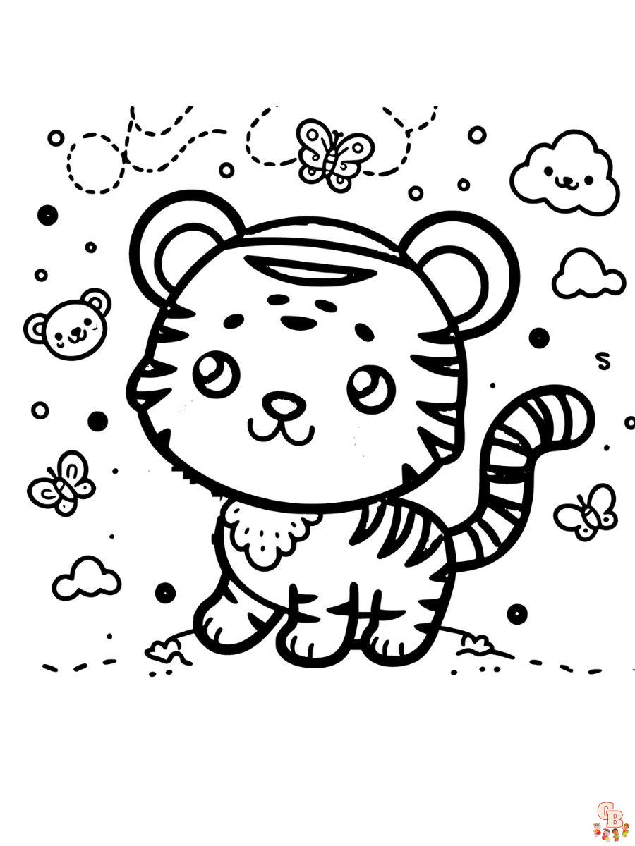 cute tiger coloring pages printable