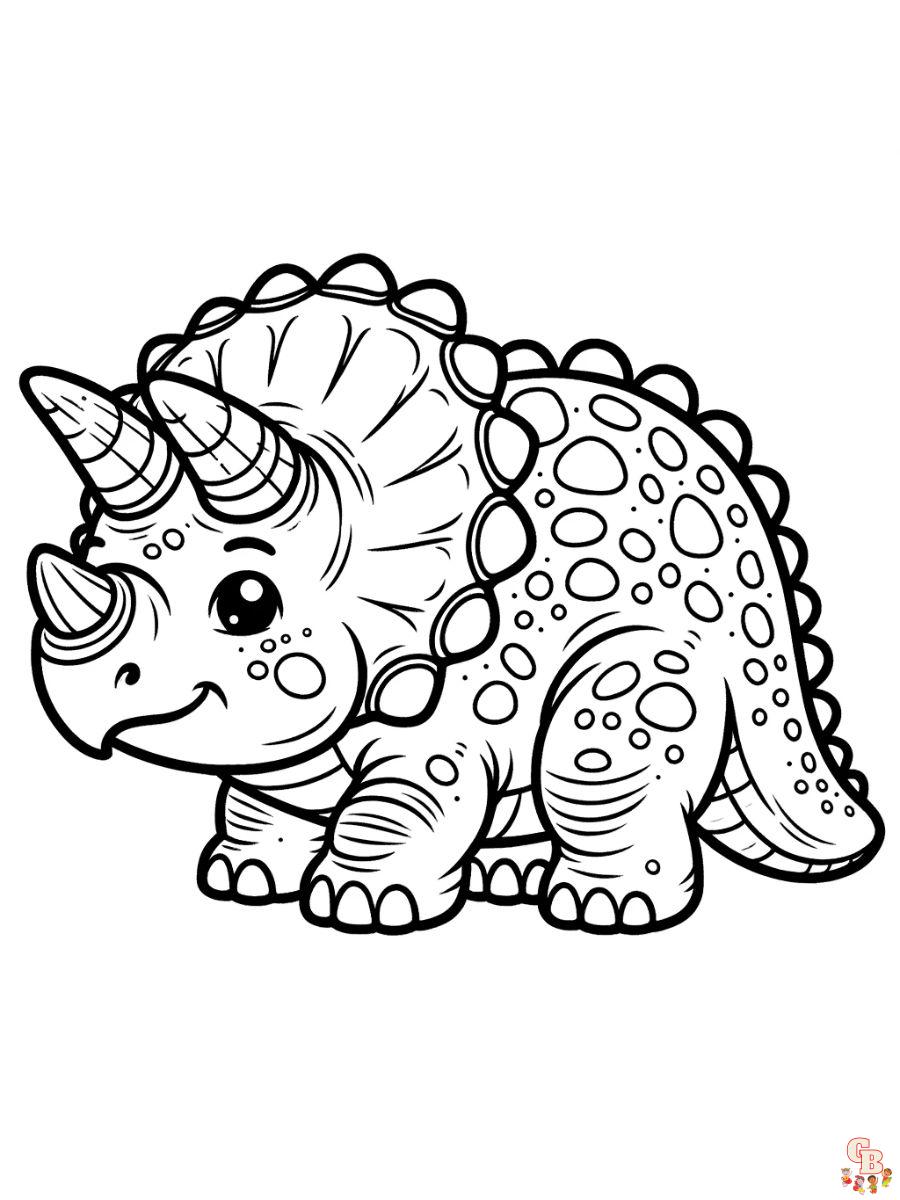 cute triceratops coloring pages