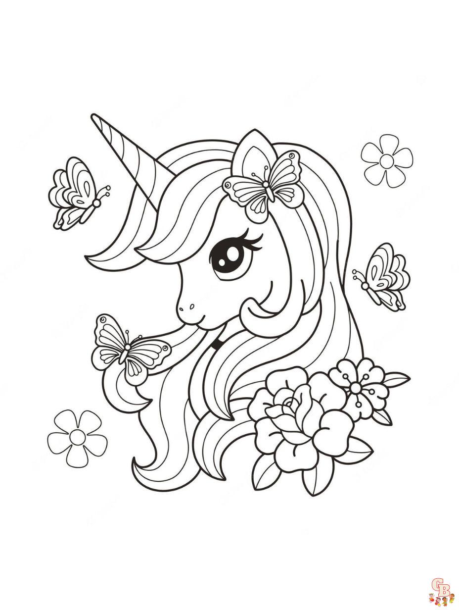 cute unicorn coloring page