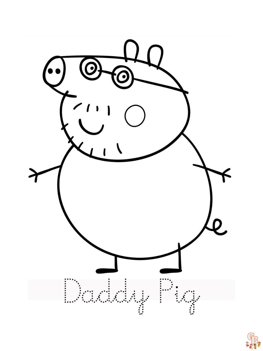 daddy pig peppa pig coloring pages