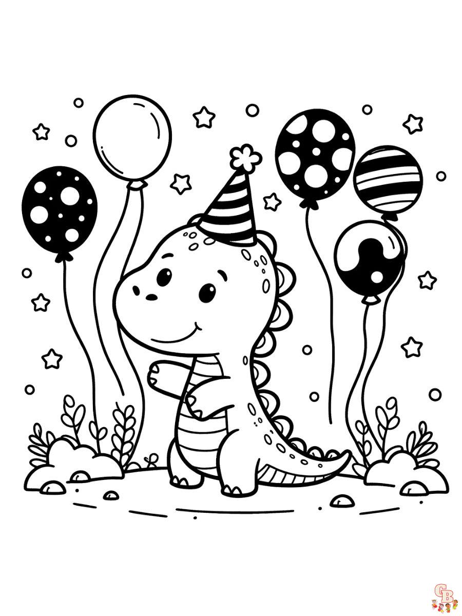 dinosaur birthday coloring page