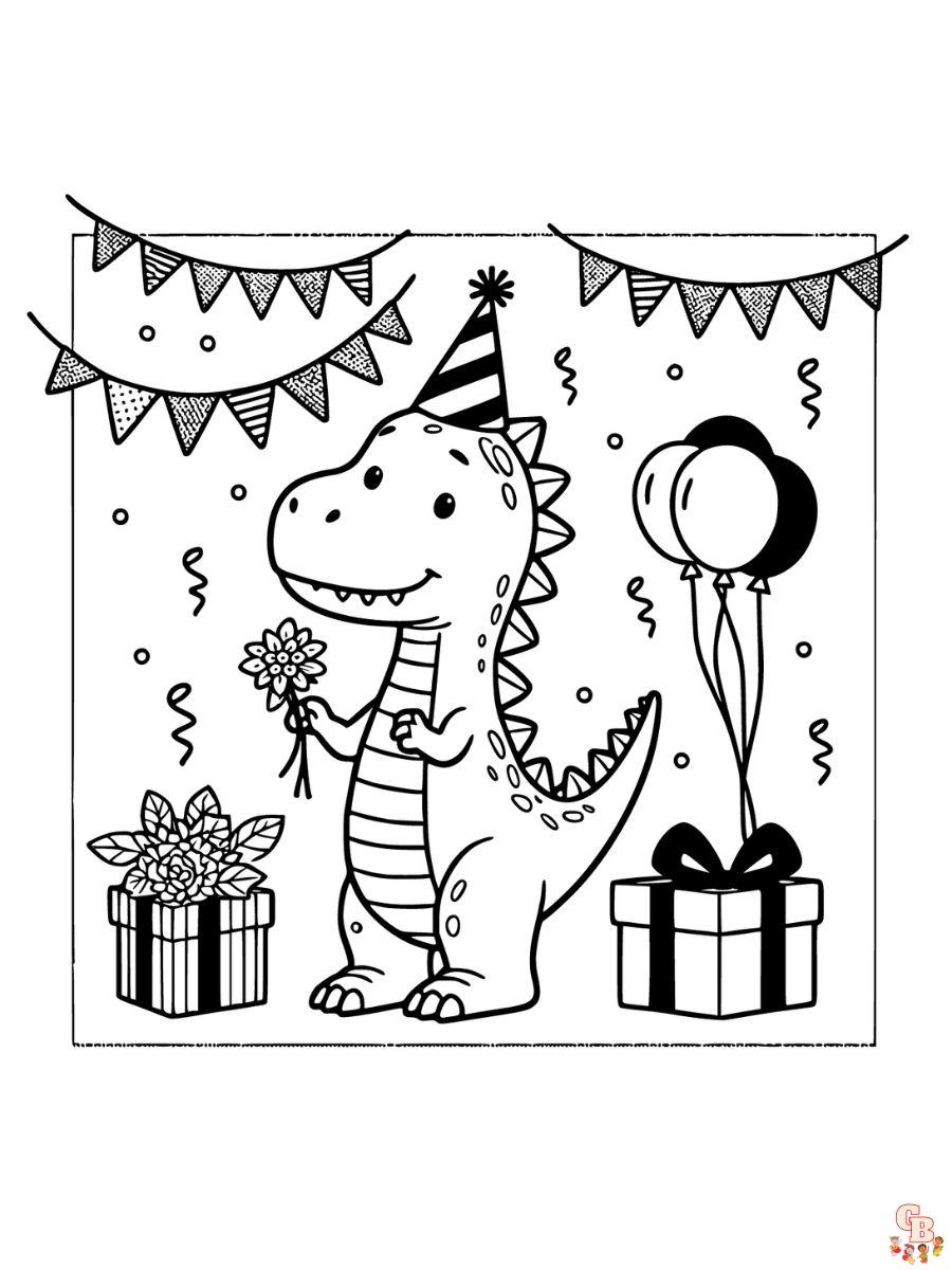 dinosaur birthday coloring pages