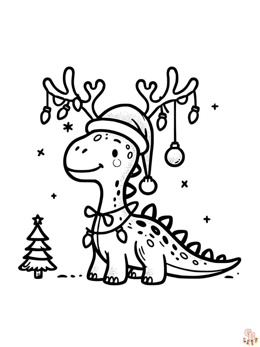 dinosaur coloring pages christmas