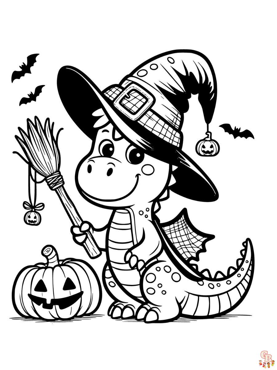 dinosaur coloring pages halloween