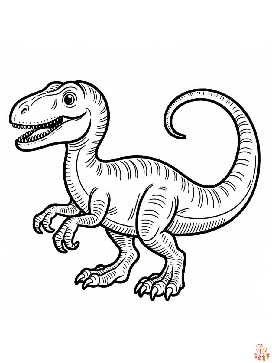 dinosaur velociraptor coloring pages