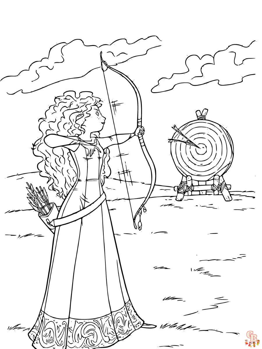 disney merida coloring pages