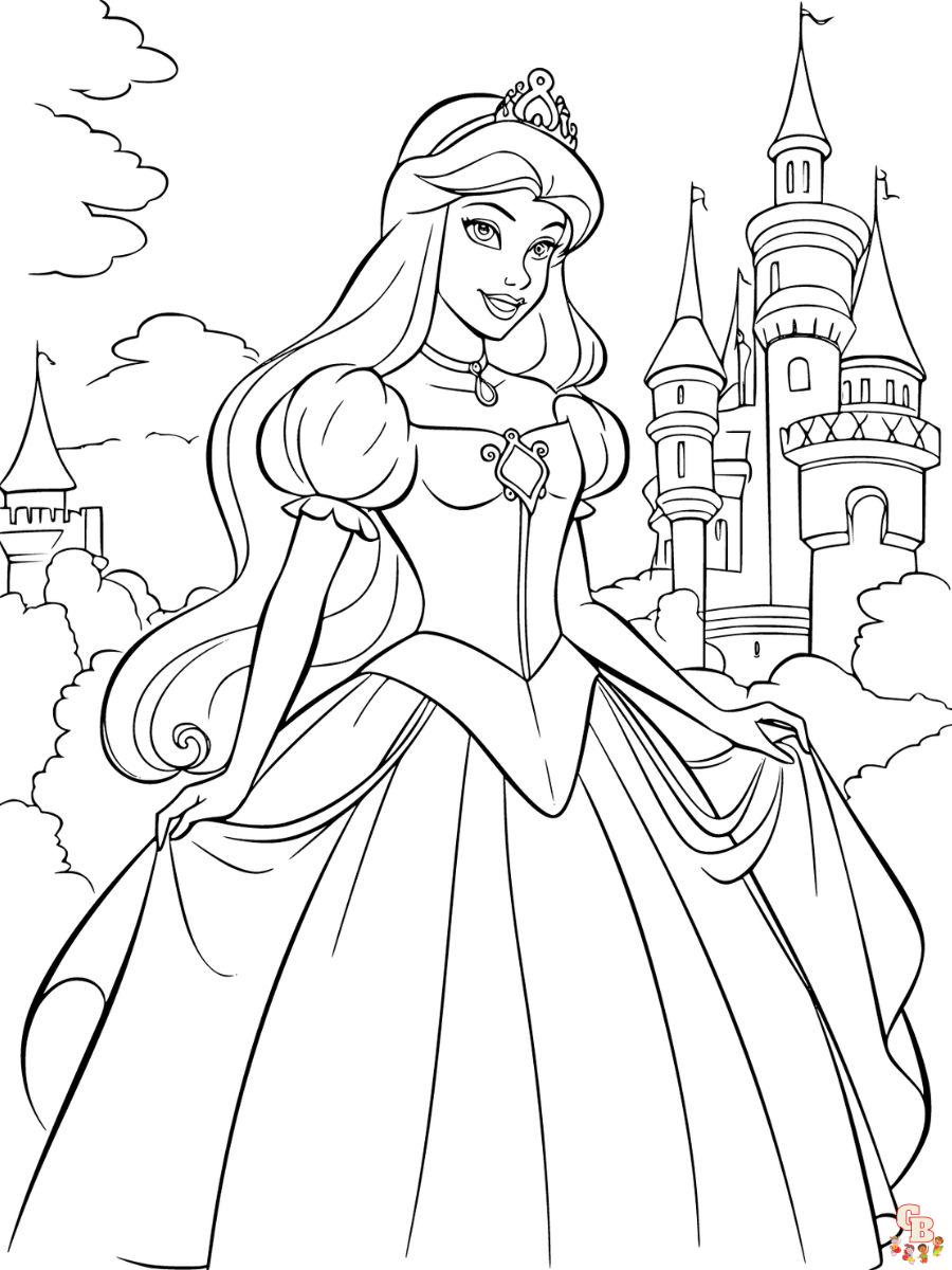 disney princess aurora coloring pages