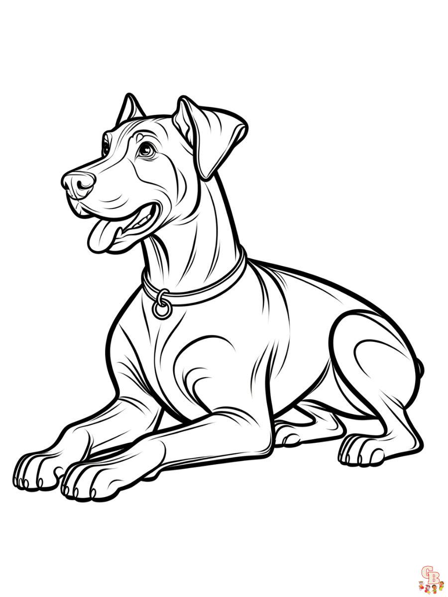 doberman coloring page printable