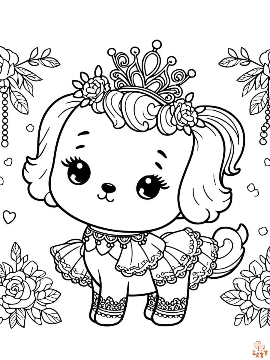 dog princess coloring pages