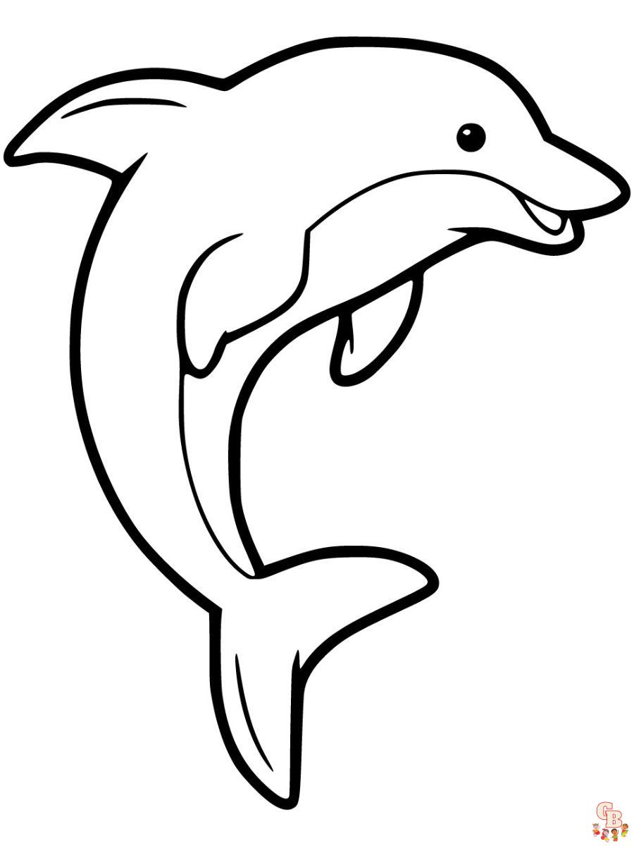 dolphin easy coloring page