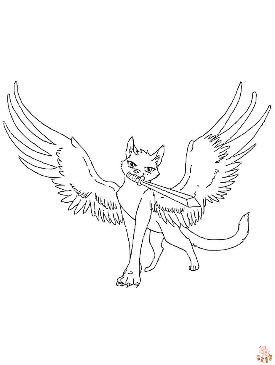 dragon cat coloring pages free