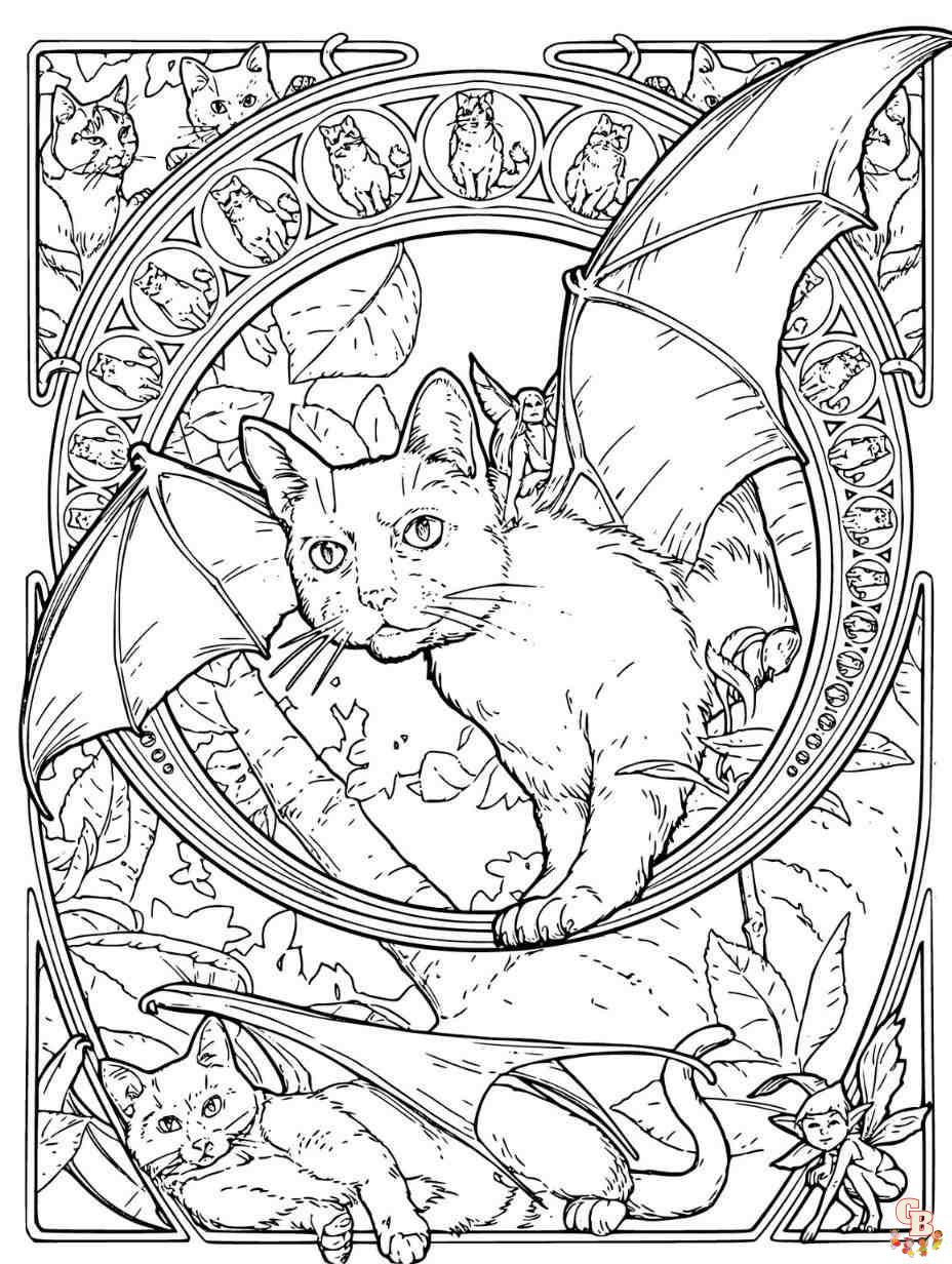 dragon cat coloring pages