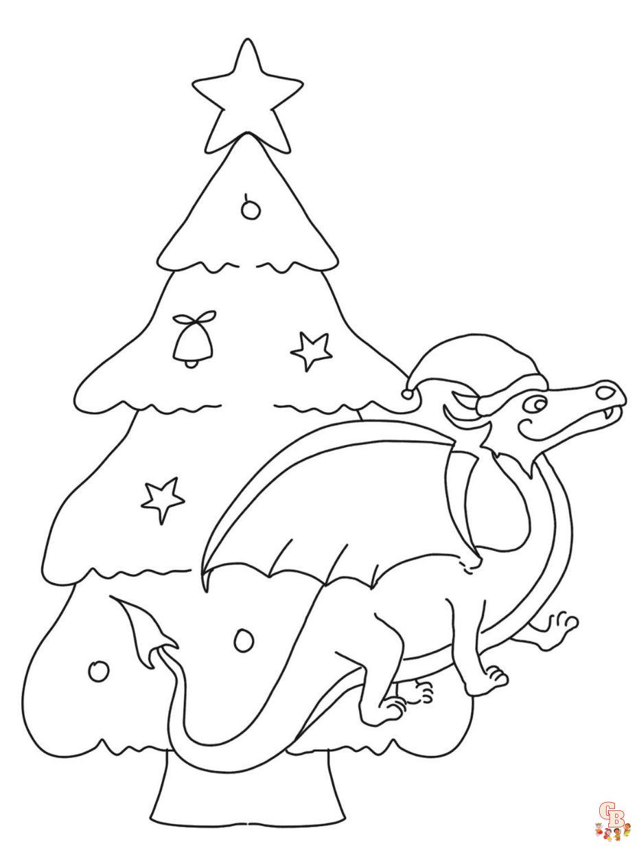 dragon christmas coloring pages