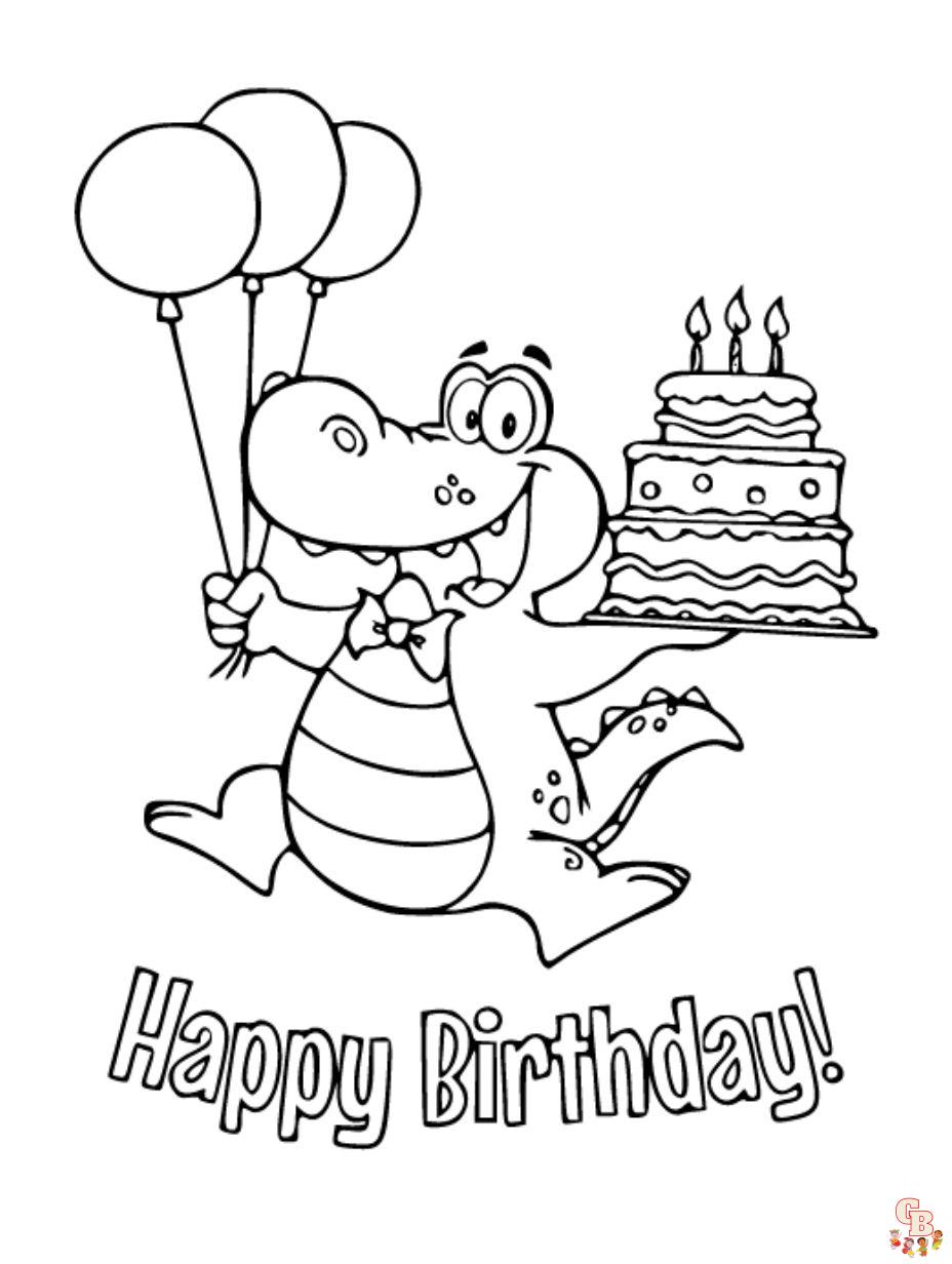 dragon happy birthday coloring page