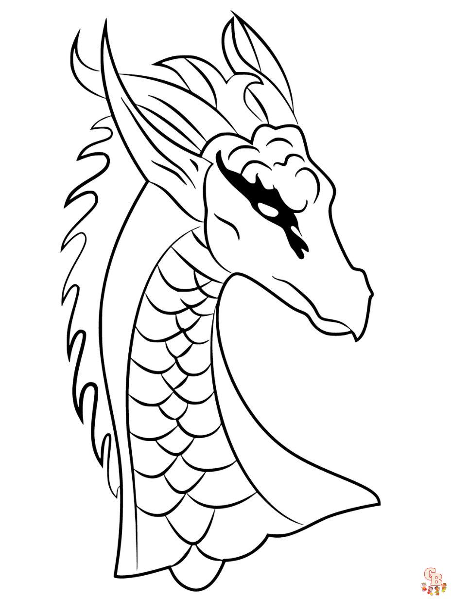 dragon head coloring page