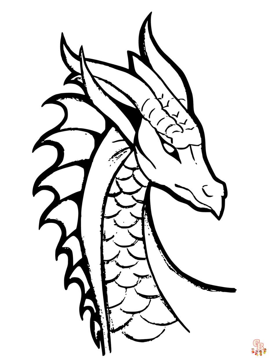 dragon head coloring pages free