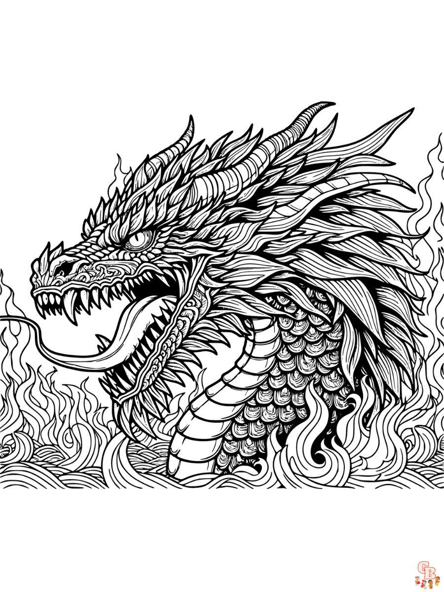 dragon head coloring pages printable