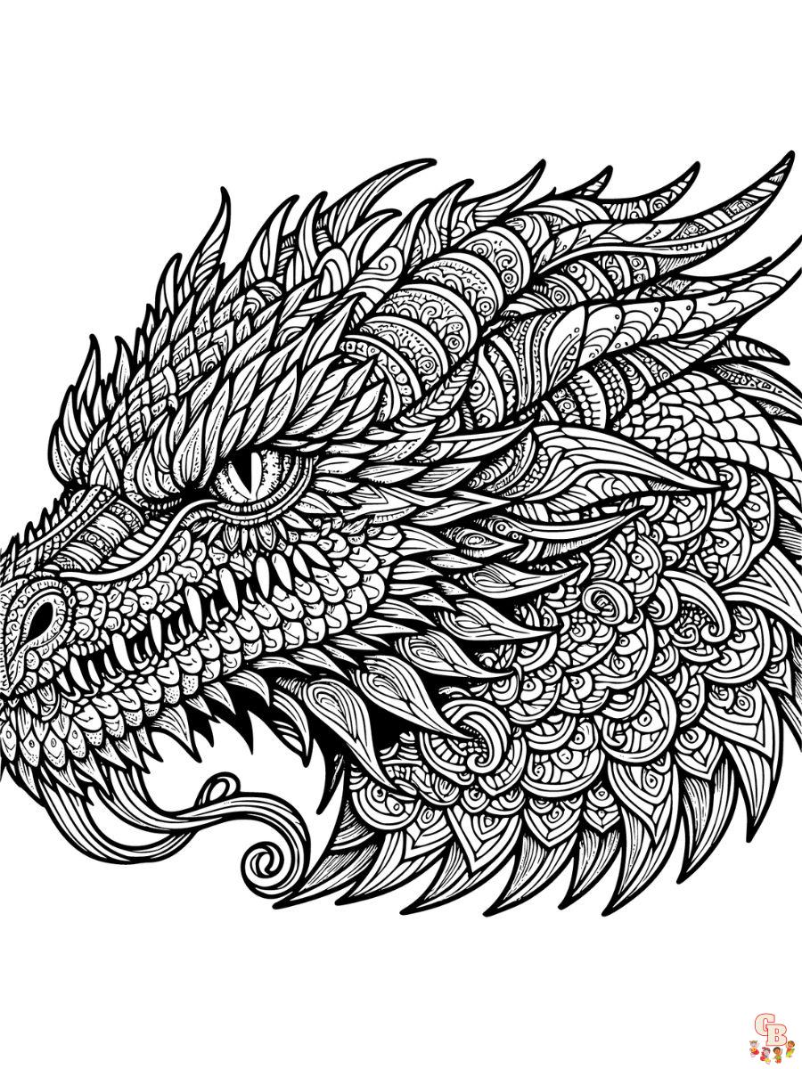 dragon head coloring pages to print