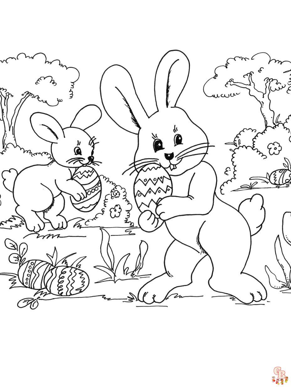 easter bunny eggs coloring pages