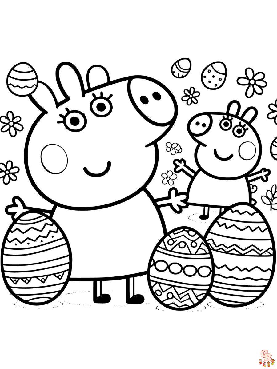 easter coloring page peppa pig
