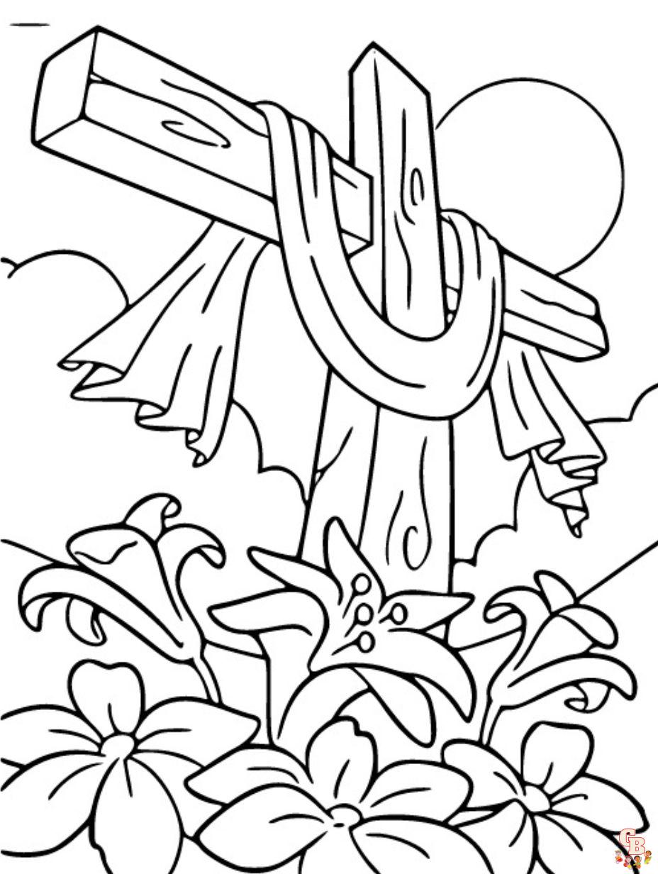 easter cross coloring pages