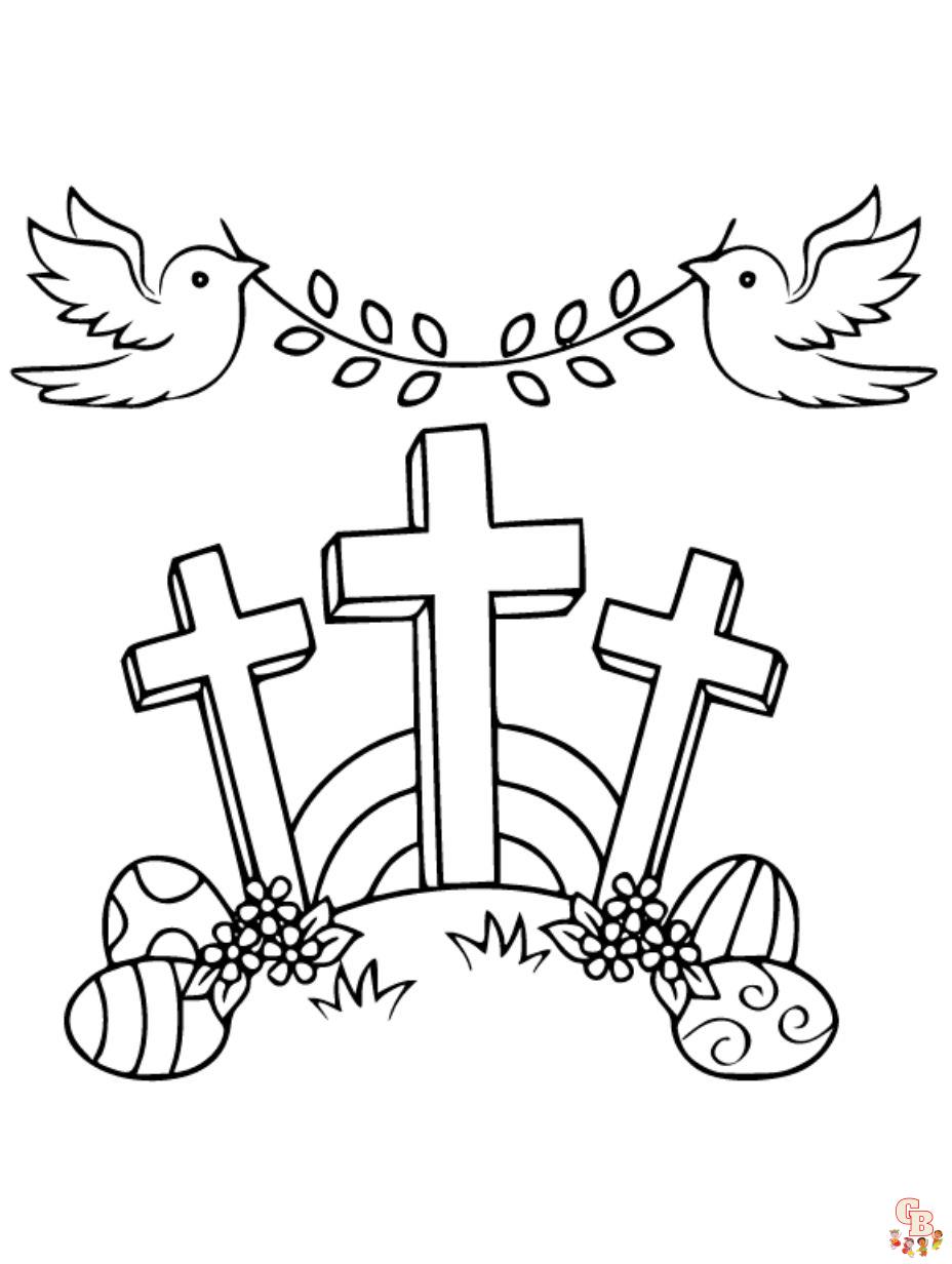 easter crosses coloring pages