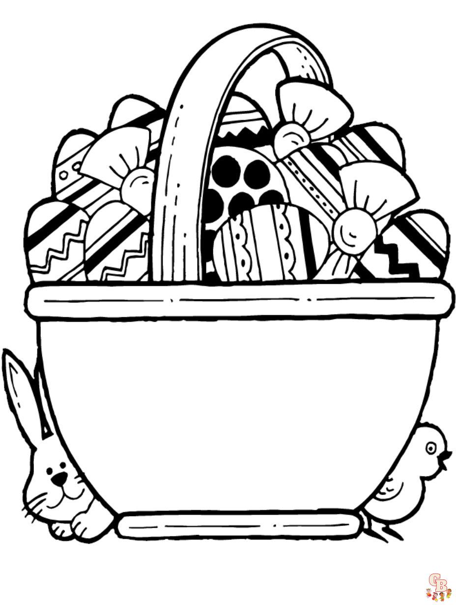 easter egg basket coloring pages