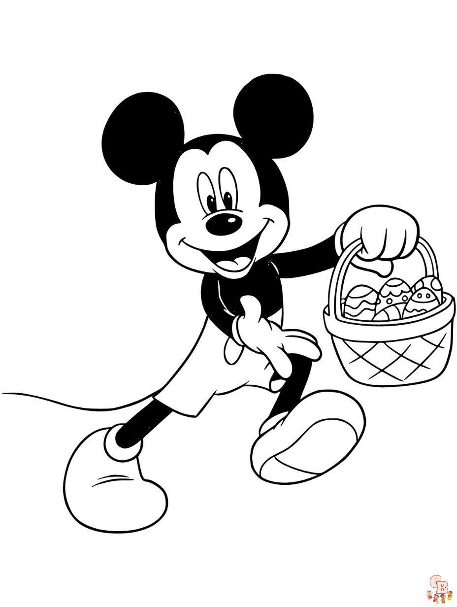 easter mickey mouse coloring pages