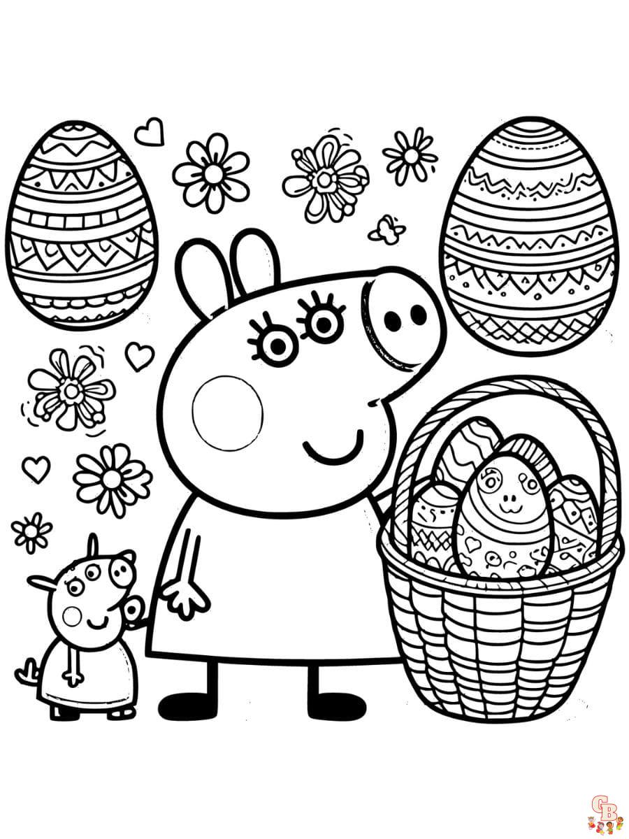 easter peppa pig coloring page