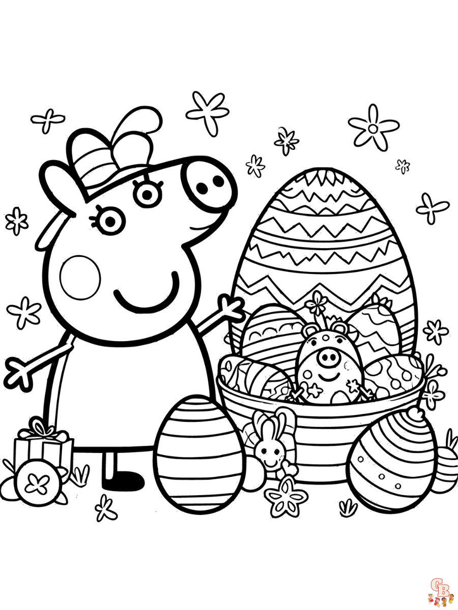 easter peppa pig coloring pages